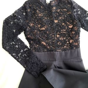 Korean brand lace Long sleeve dress